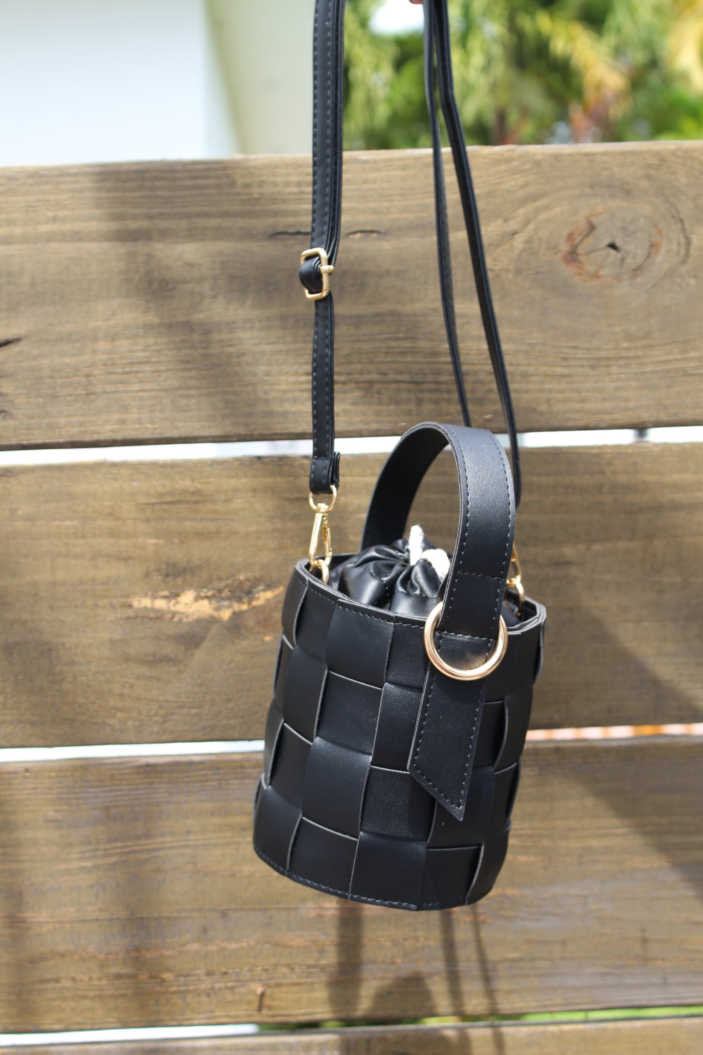 Vegan Leather Jacoba Bucket Bag with Shoulder Strap